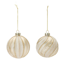 Load image into Gallery viewer, Ribbed Glitter Glass Ball Ornament (Set of 12)