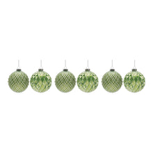 Load image into Gallery viewer, Glittered Harlequin Glass Ball Ornament (Set of 6)