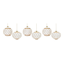 Load image into Gallery viewer, Glittered Harlequin Glass Ball Ornament (Set of 6)