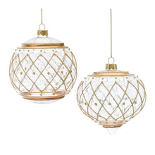 Load image into Gallery viewer, Glittered Harlequin Glass Ball Ornament (Set of 6)