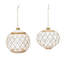 Load image into Gallery viewer, Glittered Harlequin Glass Ball Ornament (Set of 6)