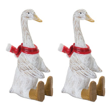 Load image into Gallery viewer, Winter Goose Figurine with Boots (Set of 2)