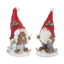 Load image into Gallery viewer, Winter Gnome on Skis Figurine (Set of 2)