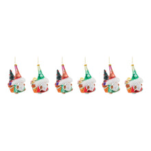 Load image into Gallery viewer, Glass Santa Gnome Ornament (Set of 6)