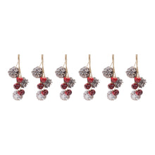 Load image into Gallery viewer, Bell and Pine Cone Drop Ornament (Set of 6)