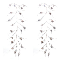 Load image into Gallery viewer, Flocked Pinecone Twig Garland (Set of 2)