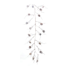 Load image into Gallery viewer, Flocked Pinecone Twig Garland (Set of 2)