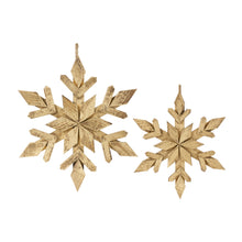 Load image into Gallery viewer, Wood Snowflake Ornament (Set of 12)