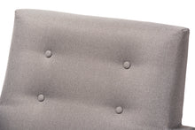 Load image into Gallery viewer, Baxton Studio Perris Mid-Century Modern Grey Fabric Upholstered Walnut Wood Lounge Chair
