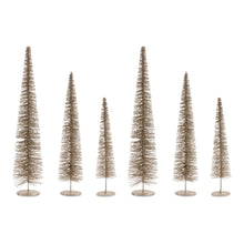 Load image into Gallery viewer, Gold Bottle Brush Pine Tree (Set of 6)