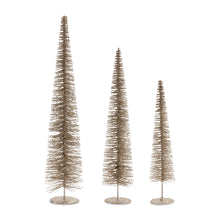Load image into Gallery viewer, Gold Bottle Brush Pine Tree (Set of 6)
