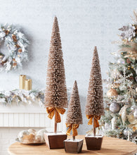 Load image into Gallery viewer, Potted Bottle Brush Pine Tree (Set of 3)