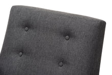 Load image into Gallery viewer, Baxton Studio Perris Mid-Century Modern Dark Grey Fabric Upholstered Walnut Wood Lounge Chair