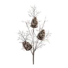 Load image into Gallery viewer, Iced Pinecone Twig Branch (Set of 2)
