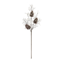 Load image into Gallery viewer, Iced Pinecone Twig Branch (Set of 2)