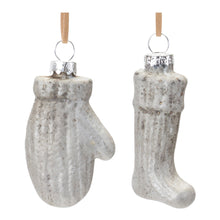 Load image into Gallery viewer, Glass Mitten and Stocking Ornament (Set of 12)