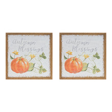 Load image into Gallery viewer, Autumn Blessing Pumpkin Sign (Set of 2)