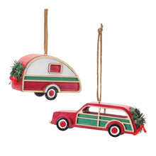 Load image into Gallery viewer, Vintage Camper and Car Ornament (Set of 12)