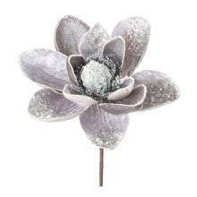 Load image into Gallery viewer, Glittered Magnolia Flower Stem (Set of 2)