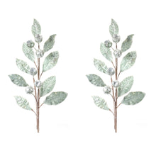 Load image into Gallery viewer, Glittered Pod Leaf Spray (Set of 2)