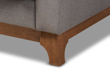 Load image into Gallery viewer, Baxton Studio Sava Mid-Century Modern Grey Fabric Upholstered Walnut Wood 2-Seater Loveseat