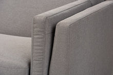 Load image into Gallery viewer, Baxton Studio Sava Mid-Century Modern Grey Fabric Upholstered Walnut Wood 3-Seater Sofa