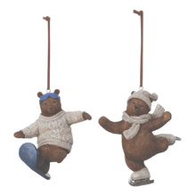 Load image into Gallery viewer, Skate and Snowboard Bear Ornament (Set of 4)