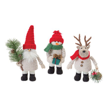 Load image into Gallery viewer, Plush Santa Snowman and Moose (Set of 3)