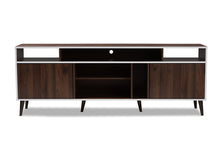 Load image into Gallery viewer, Baxton Studio Marion Mid-Century Modern Brown and White Finished TV Stand