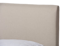Load image into Gallery viewer, Baxton Studio Aveneil Mid-Century Modern Beige Fabric Upholstered Walnut Finished King Size Platform Bed