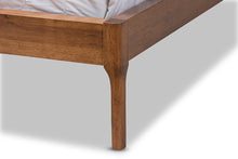 Load image into Gallery viewer, Baxton Studio Aveneil Mid-Century Modern Beige Fabric Upholstered Walnut Finished King Size Platform Bed