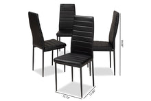 Load image into Gallery viewer, Baxton Studio Armand Modern and Contemporary Black Faux Leather Upholstered Dining Chair (Set of 4)