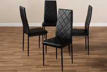 Load image into Gallery viewer, Baxton Studio Blaise Modern and Contemporary Black Faux Leather Upholstered Dining Chair (Set of 4)