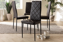 Load image into Gallery viewer, Baxton Studio Blaise Modern and Contemporary Brown Faux Leather Upholstered Dining Chair (Set of 4)