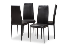 Load image into Gallery viewer, Baxton Studio Matiese Modern and Contemporary Black Faux Leather Upholstered Dining Chair (Set of 4)