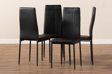 Load image into Gallery viewer, Baxton Studio Matiese Modern and Contemporary Black Faux Leather Upholstered Dining Chair (Set of 4)