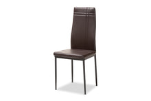 Load image into Gallery viewer, Baxton Studio Matiese Modern and Contemporary Brown Faux Leather Upholstered Dining Chair (Set of 4)