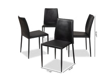 Load image into Gallery viewer, Baxton Studio Pascha Modern and Contemporary Black Faux Leather Upholstered Dining Chair (Set of 4)