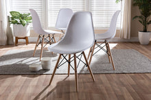 Load image into Gallery viewer, Baxton Studio Sydnea Mid-Century Modern White Acrylic Brown Wood Finished Dining Chair (Set of 4)