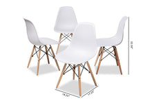 Load image into Gallery viewer, Baxton Studio Sydnea Mid-Century Modern White Acrylic Brown Wood Finished Dining Chair (Set of 4)