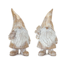 Load image into Gallery viewer, Carved Spring Gnome Figurine (Set of 2)
