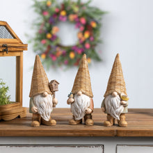 Load image into Gallery viewer, Wicker Gnome Figurine (Set of 3)
