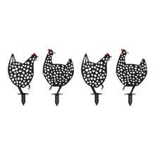 Load image into Gallery viewer, Punched Metal Chicken Garden Stake (Set of 4)