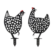Load image into Gallery viewer, Punched Metal Chicken Garden Stake (Set of 4)