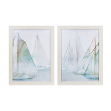 Load image into Gallery viewer, Framed Watercolor Sailboat Print (Set of 2)