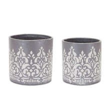 Load image into Gallery viewer, Ornate Metal Planter (Set of 2)