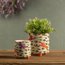 Load image into Gallery viewer, Footed Rabbit Pattern Planter (Set of 2)