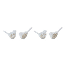 Load image into Gallery viewer, Floral Etched Bird Figurine (Set of 4)