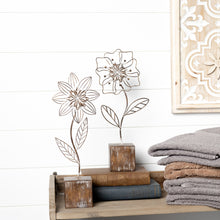 Load image into Gallery viewer, Metal Floral DŽcor (Set of 2)