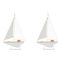Load image into Gallery viewer, Wood Sailboat Sculpture (Set of 2)